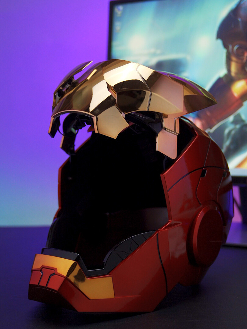 AUTOKING Iron Man 1:1 MK5 Helmet Wearable Voice-control Gold Plated Special Version