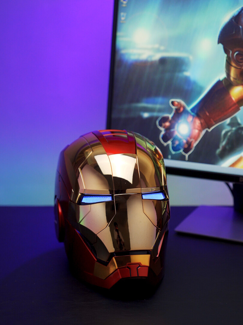 AUTOKING Iron Man 1:1 MK5 Helmet Wearable Voice-control Gold Plated Special Version