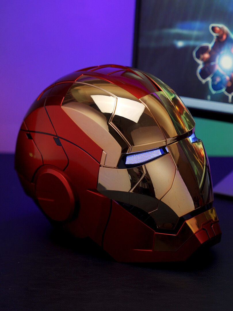 AUTOKING Iron Man 1:1 MK5 Helmet Wearable Voice-control Gold Plated Special Version