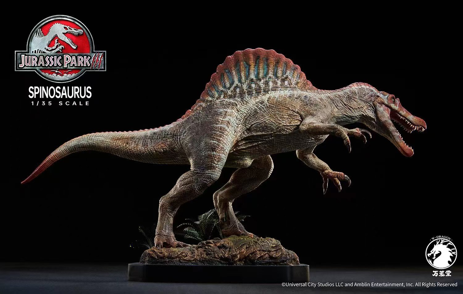 IN HAND W-Dragon 1/35 Spinosaurus Figure Dinosaur Spino Statue Collector Toy