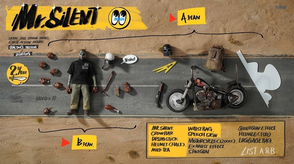 Coal Dog x DAMTOYS PES038 Mr.Silent 1/12 Death Gas Station Action Figure Deluxe Version