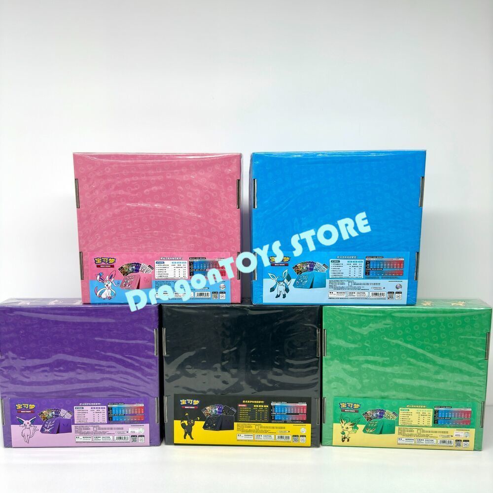 Pokemon S-Chinese Eevee GX 5 Gift Box Set Glaceon Leafeon Umbreon Sylveon Espeon