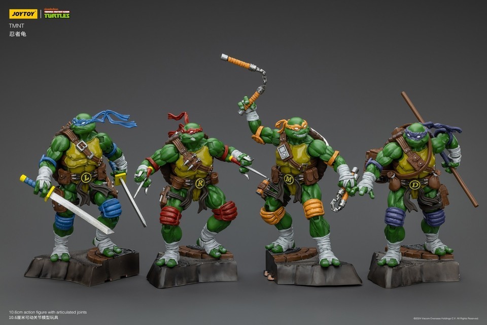 Original  JOYTOY TMNT Teenage Mutant Ninja Turtles 1/18 Action Figure  SET OF 4