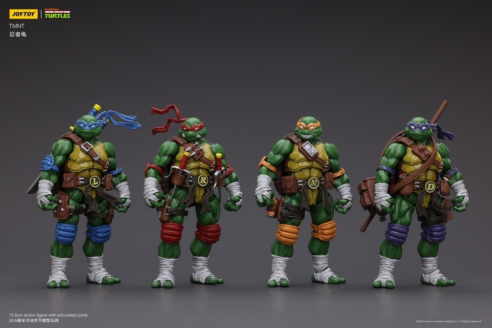 Original  JOYTOY TMNT Teenage Mutant Ninja Turtles 1/18 Action Figure  SET OF 4
