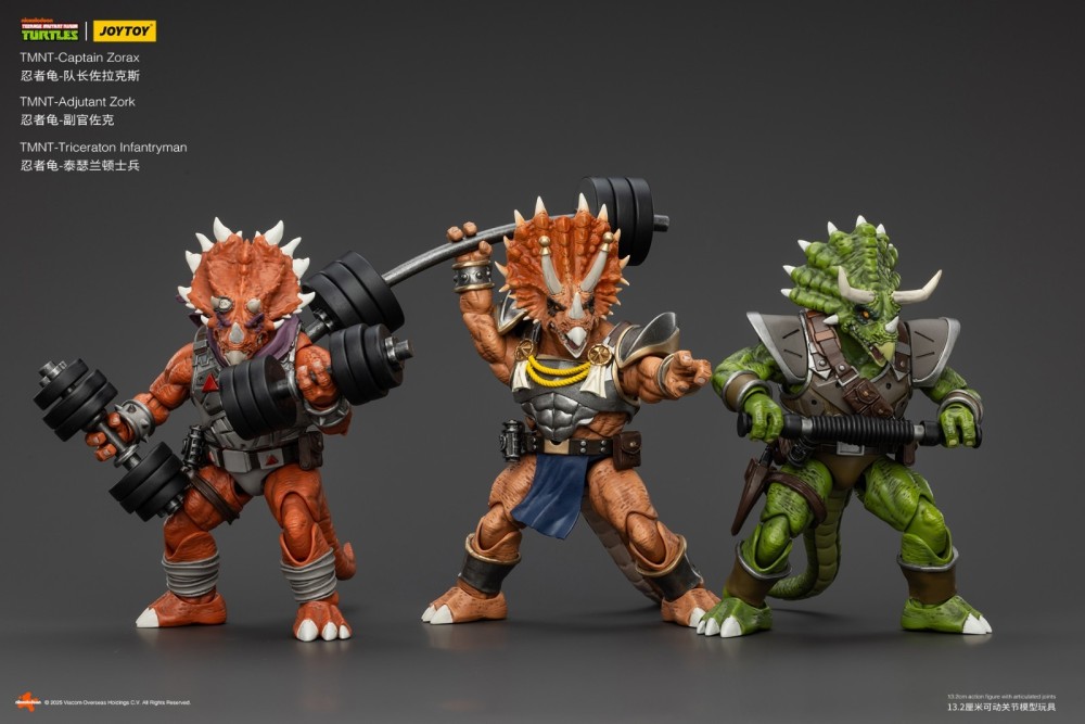 JOYTOY TMNT 1/18 Teenage Mutant Ninja Turtles Zorax Zork Triceraton Casey Jones