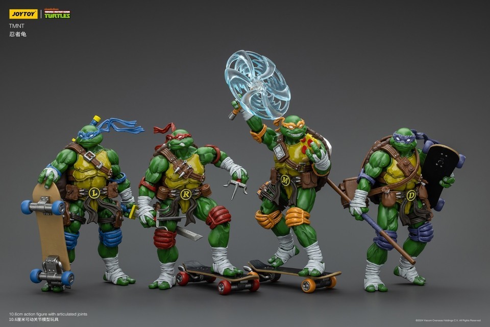 Original  JOYTOY TMNT Teenage Mutant Ninja Turtles 1/18 Action Figure  SET OF 4