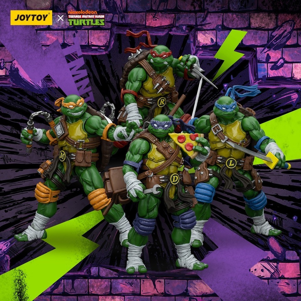 Original  JOYTOY TMNT Teenage Mutant Ninja Turtles 1/18 Action Figure  SET OF 4