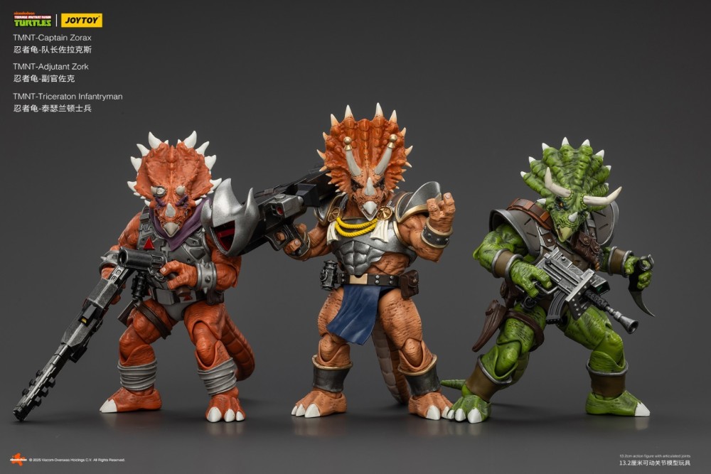 JOYTOY TMNT 1/18 Teenage Mutant Ninja Turtles Zorax Zork Triceraton Casey Jones