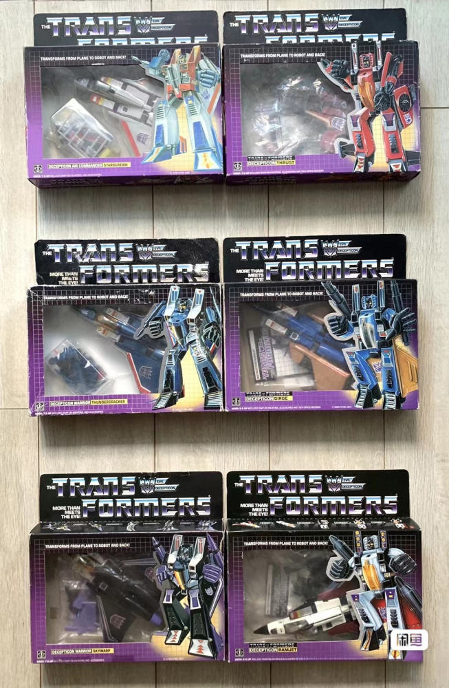 G1 Reissue Starscream/Skywarp/Thundercracker/Ramjet/Thrust/Dirge New IN BOX