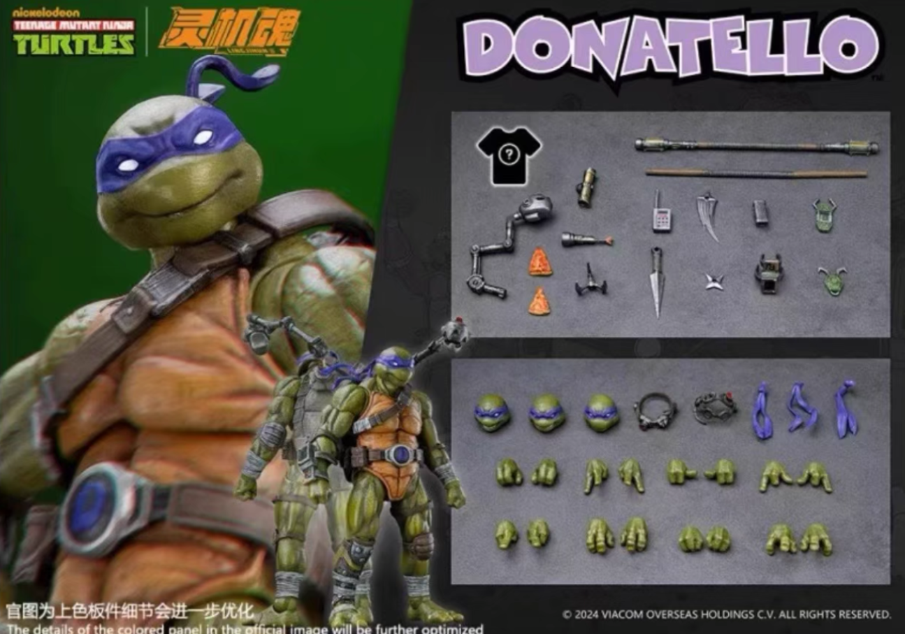 LING JIHUN 1/12 Teenage Mutant Ninja Turtles (TMNT) Premium Action Figures - Leonardo, Raphael, Donatello, Michelangelo Collectible Models