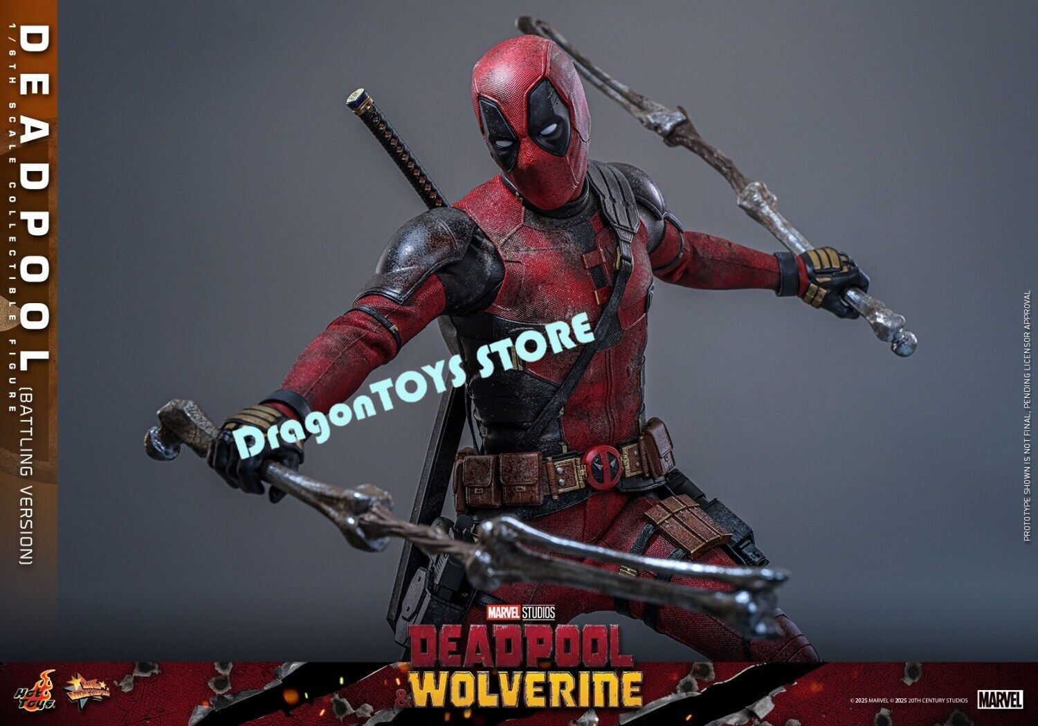 Ready! Hot Toys MMS782 Deadpool Battling Version 1/6 Action Figure Limited