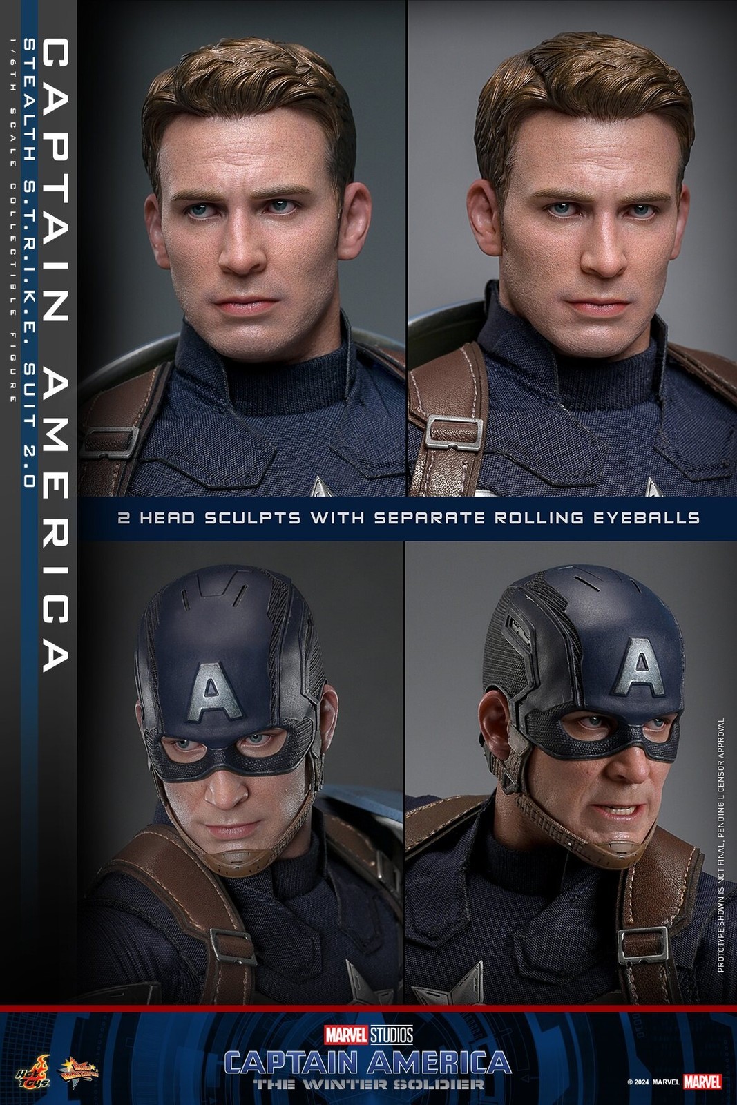 In Stock New Hot Toys MMS783 Captain America 1/6 Stealth Strike Suit 2.0 Figure