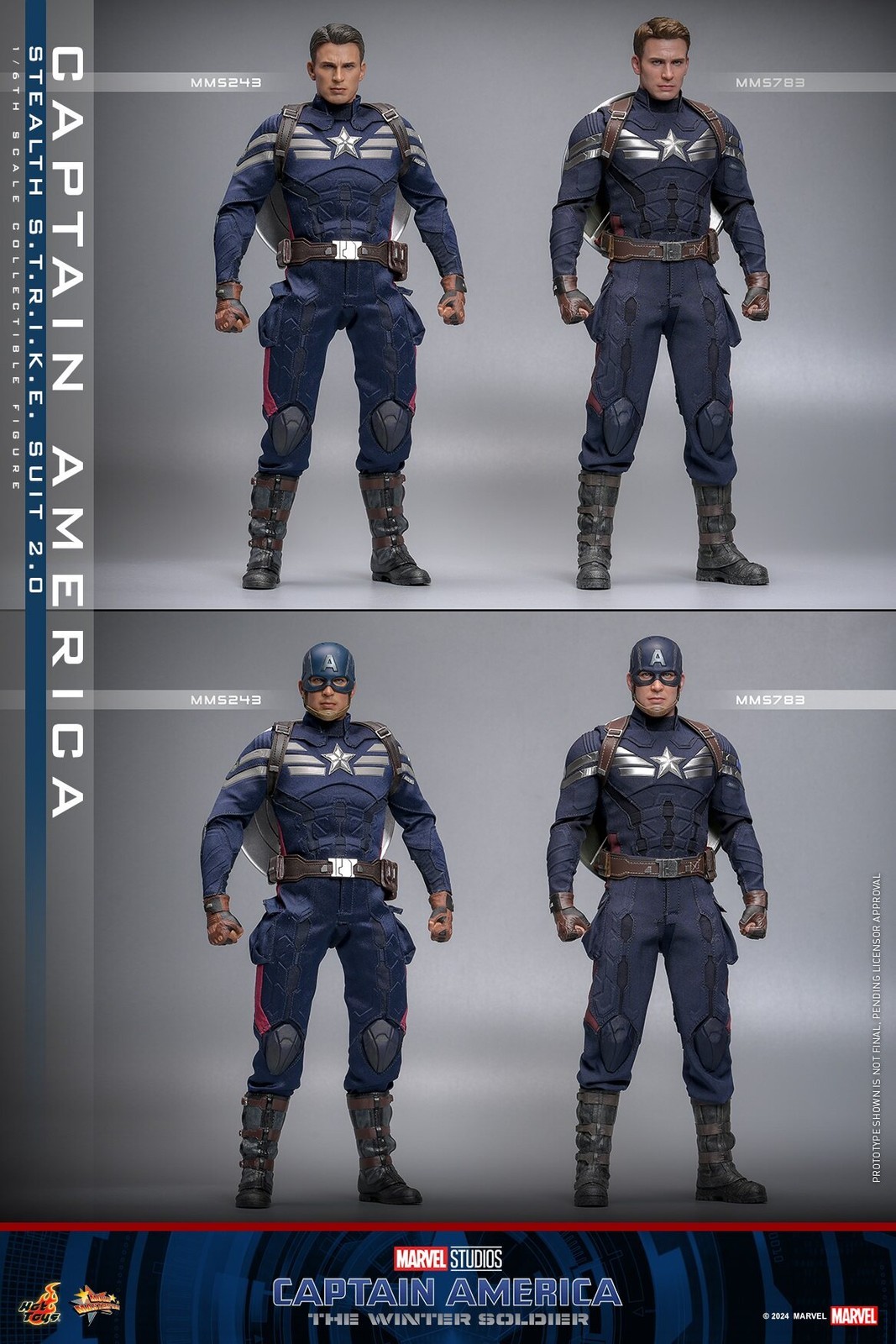 In Stock New Hot Toys MMS783 Captain America 1/6 Stealth Strike Suit 2.0 Figure