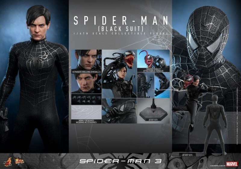 Ready! New Hot Toys MMS728 Spider-Man 3 (Black Suit) Deluxe Version 1/6 Figure