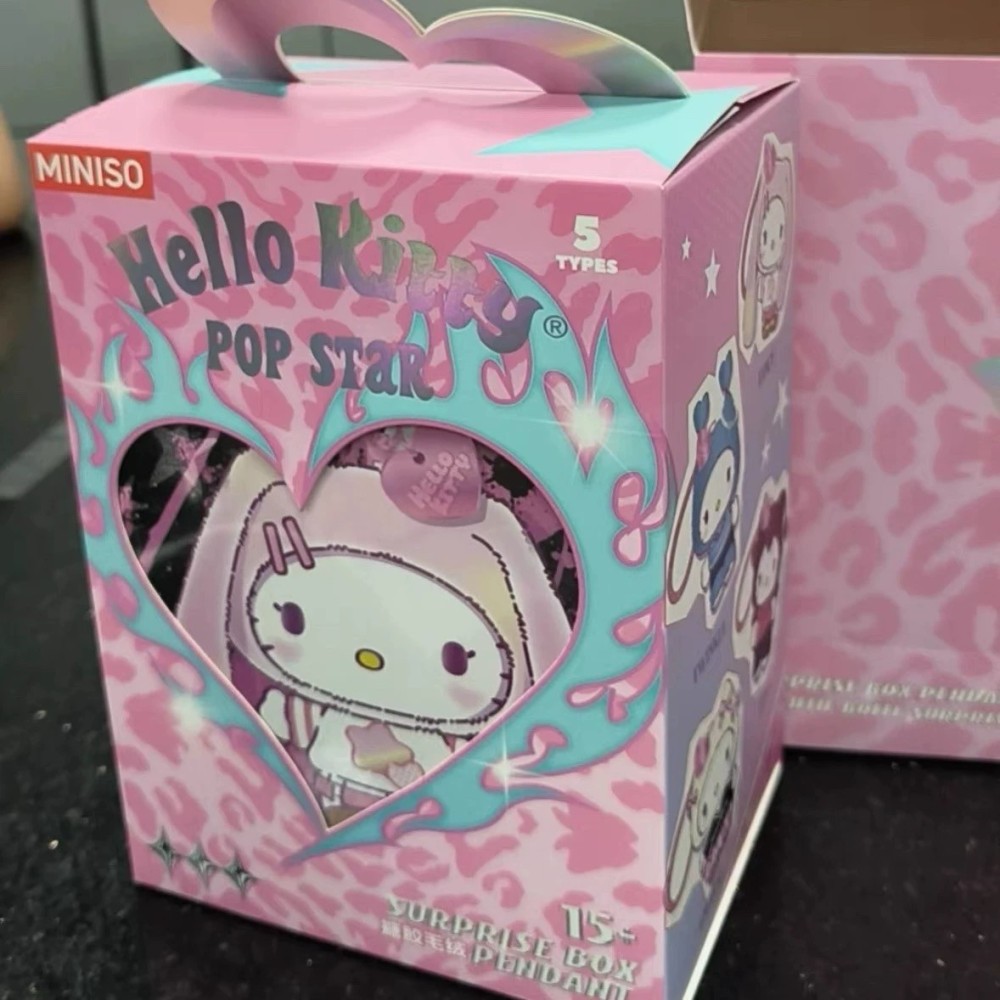 Miniso Hello Kitty Pop Star Series Plush Blind Box Figure Toy 100% Original