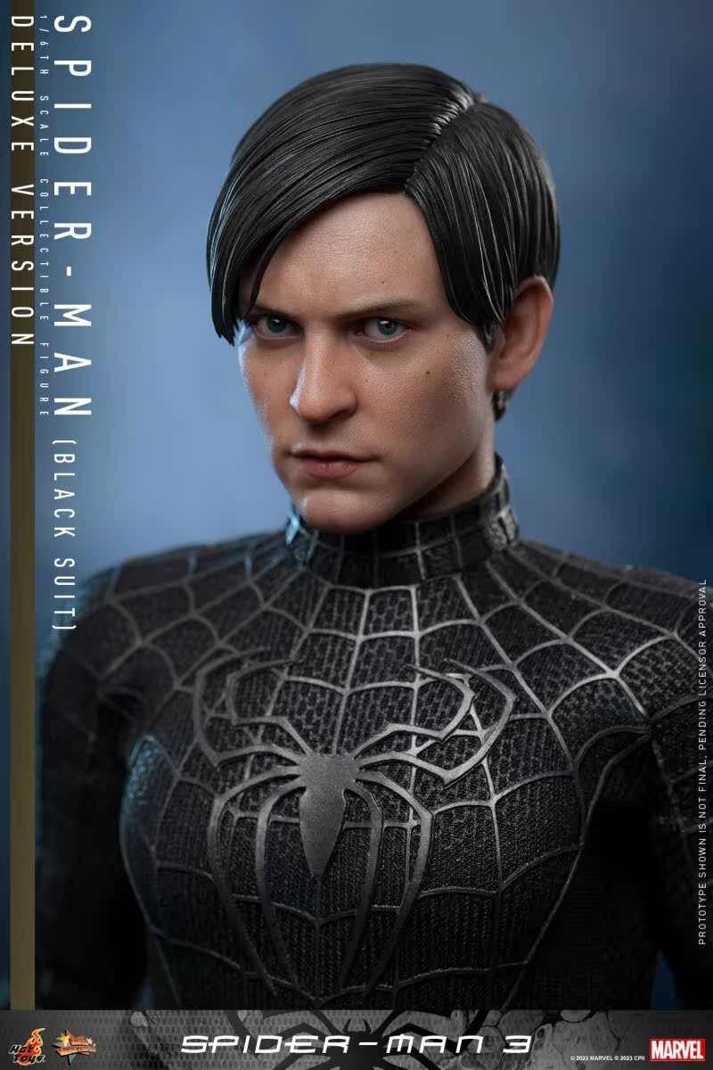 Ready! New Hot Toys MMS728 Spider-Man 3 (Black Suit) Deluxe Version 1/6 Figure