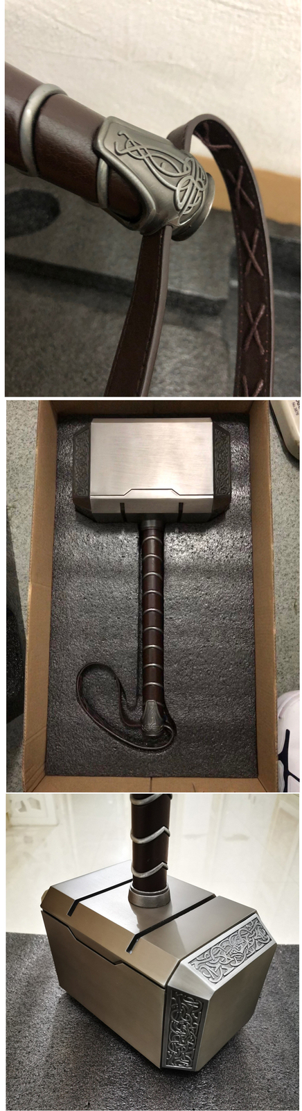 HCMY Full Metal Version 2.0 1:1 The Avengers Thor Hammer Replica Props Mjolnir