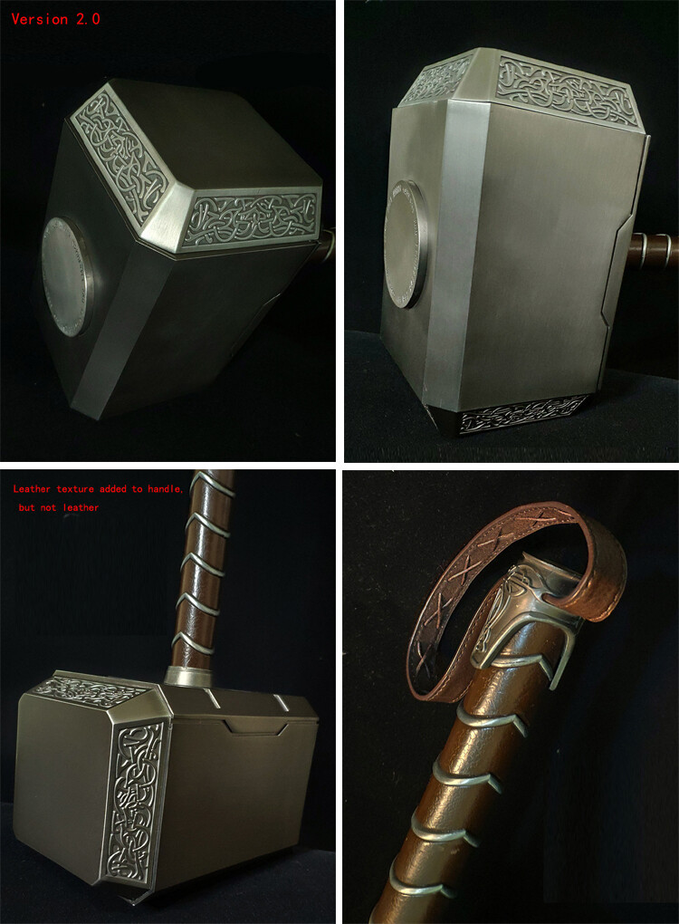 HCMY Full Metal Version 2.0 1:1 The Avengers Thor Hammer Replica Props Mjolnir