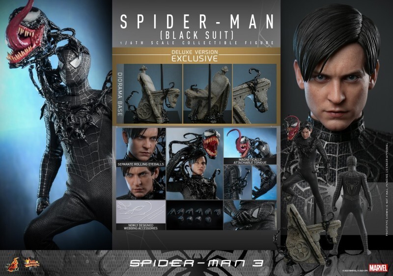 Ready! New Hot Toys MMS728 Spider-Man 3 (Black Suit) Deluxe Version 1/6 Figure