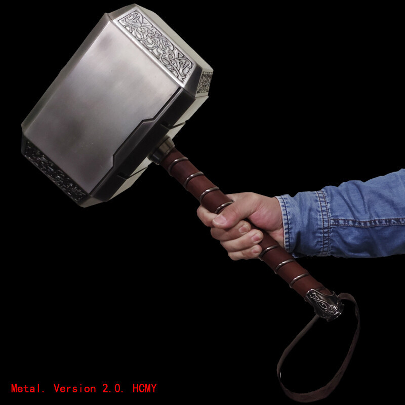 HCMY Full Metal Version 2.0 1:1 The Avengers Thor Hammer Replica Props Mjolnir