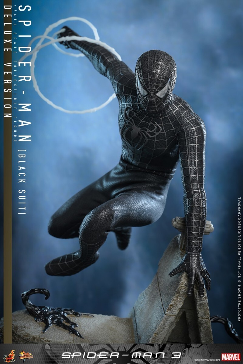 Ready! New Hot Toys MMS728 Spider-Man 3 (Black Suit) Deluxe Version 1/6 Figure