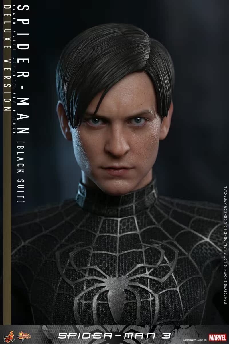 Ready! New Hot Toys MMS728 Spider-Man 3 (Black Suit) Deluxe Version 1/6 Figure