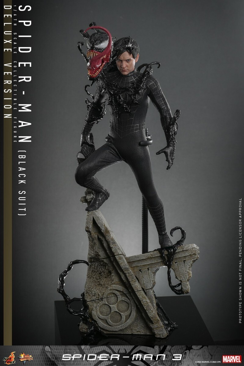 Ready! New Hot Toys MMS728 Spider-Man 3 (Black Suit) Deluxe Version 1/6 Figure