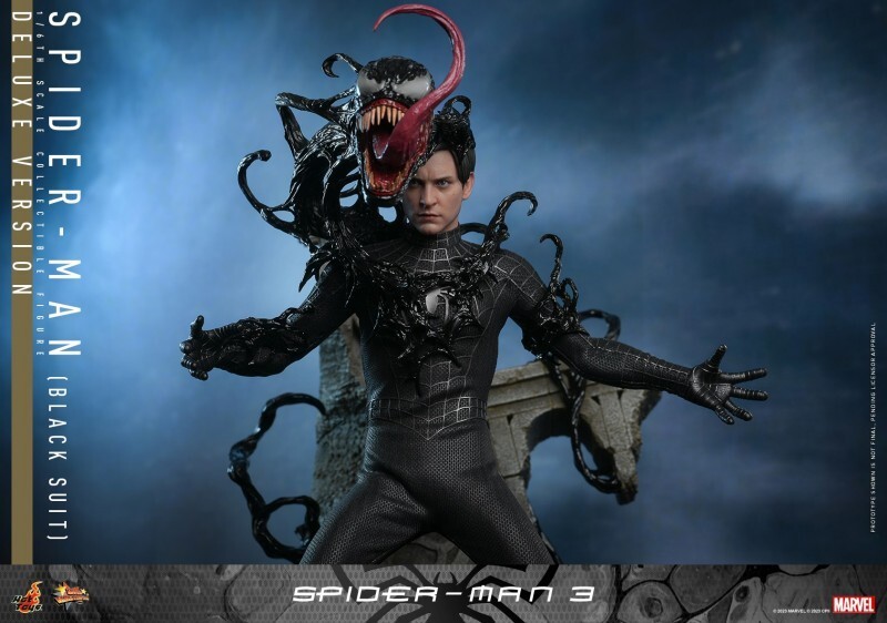 Ready! New Hot Toys MMS728 Spider-Man 3 (Black Suit) Deluxe Version 1/6 Figure