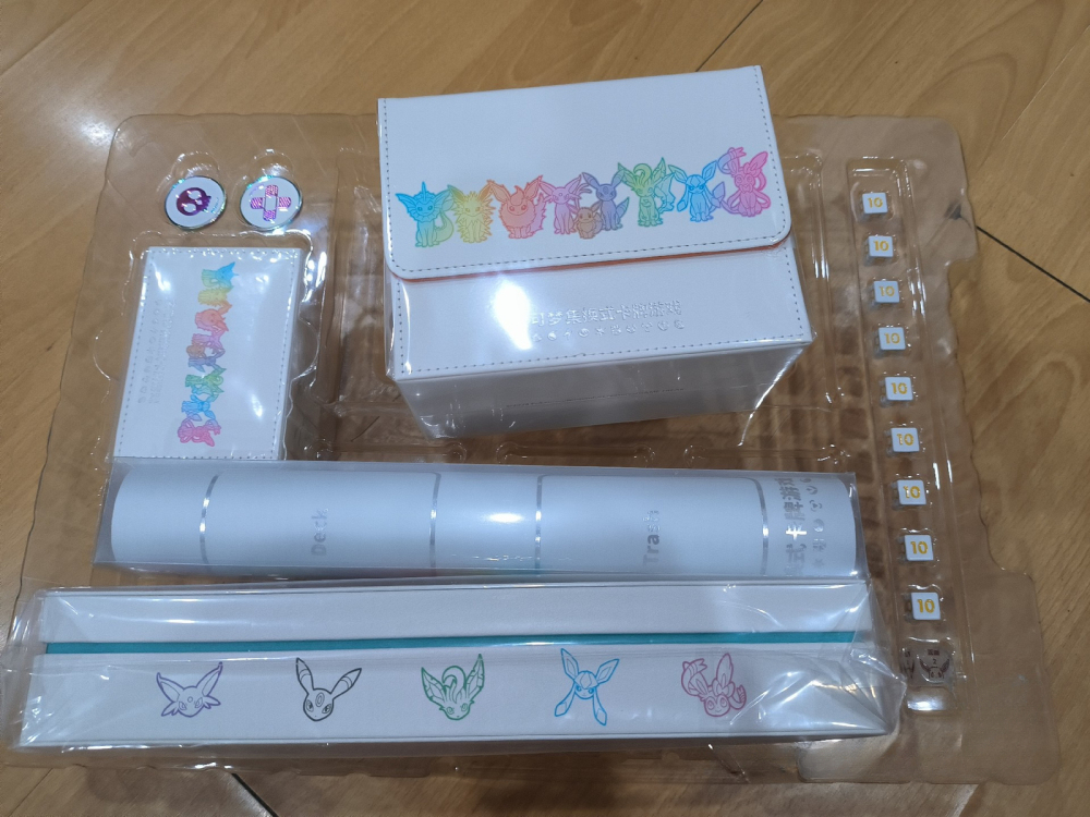 Pokemon S-Chinese EEVEE Playmat+Card deck box+Storage box+DIce+Damage Counters