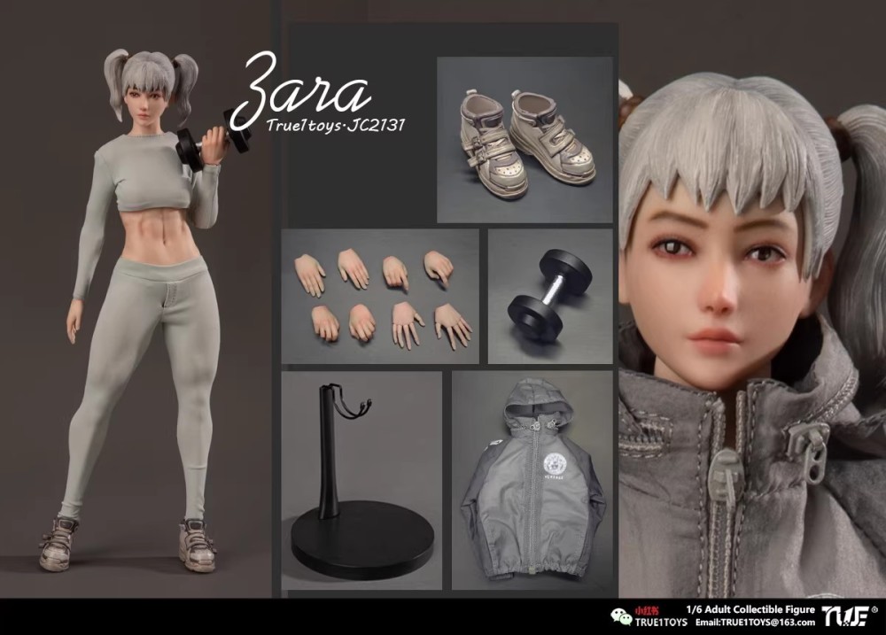 Pre-order True1Toys JC2131 1/6 Sporty Girl Action Figure ZARA Gray Hair Version
