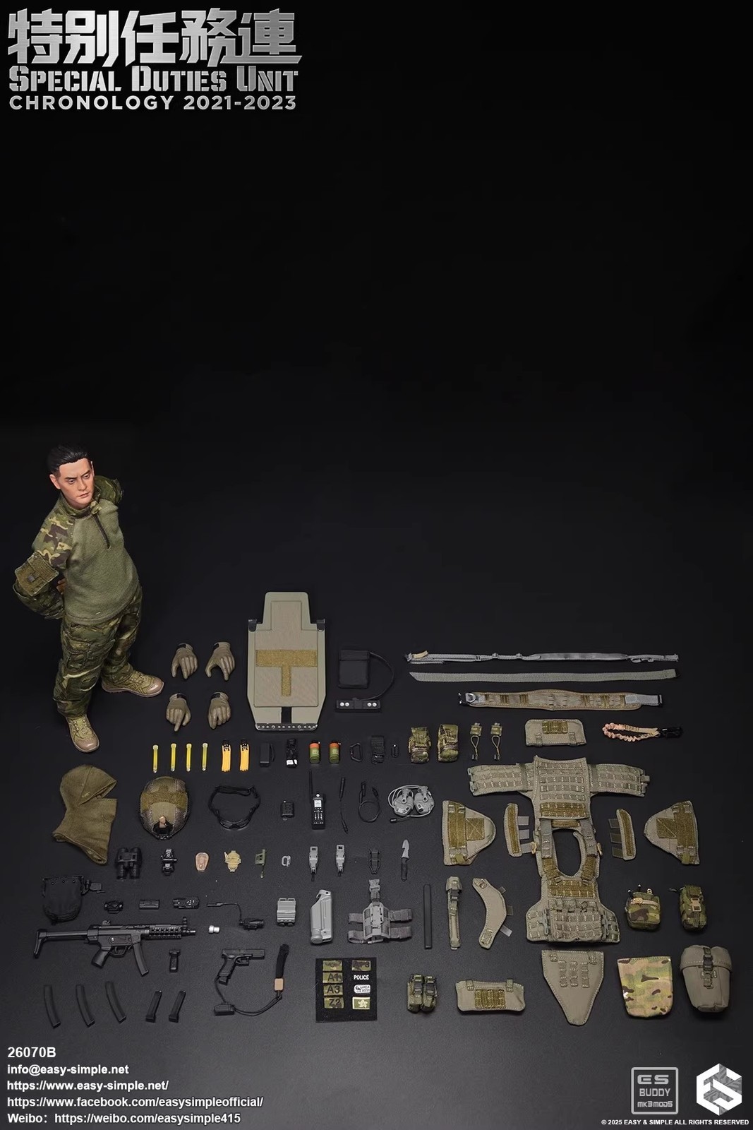 NEW Easy&amp;Simple ES26070B 1/6 Hong Kong Flying Tigers Action Figure Toy InStock