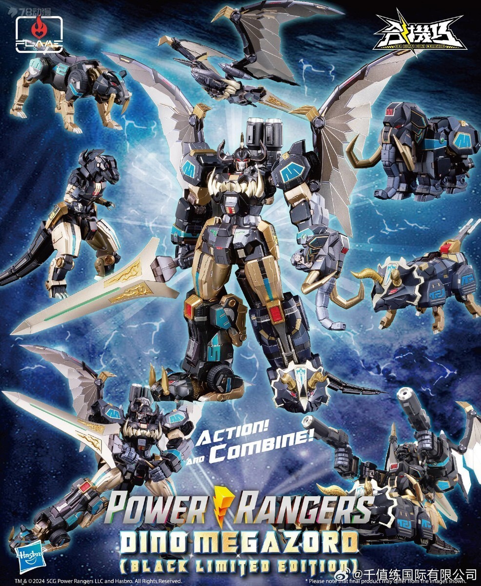 Ready! New Flame Toys Mighty Morphin Power Rangers Dino Black Ver. Action Figure