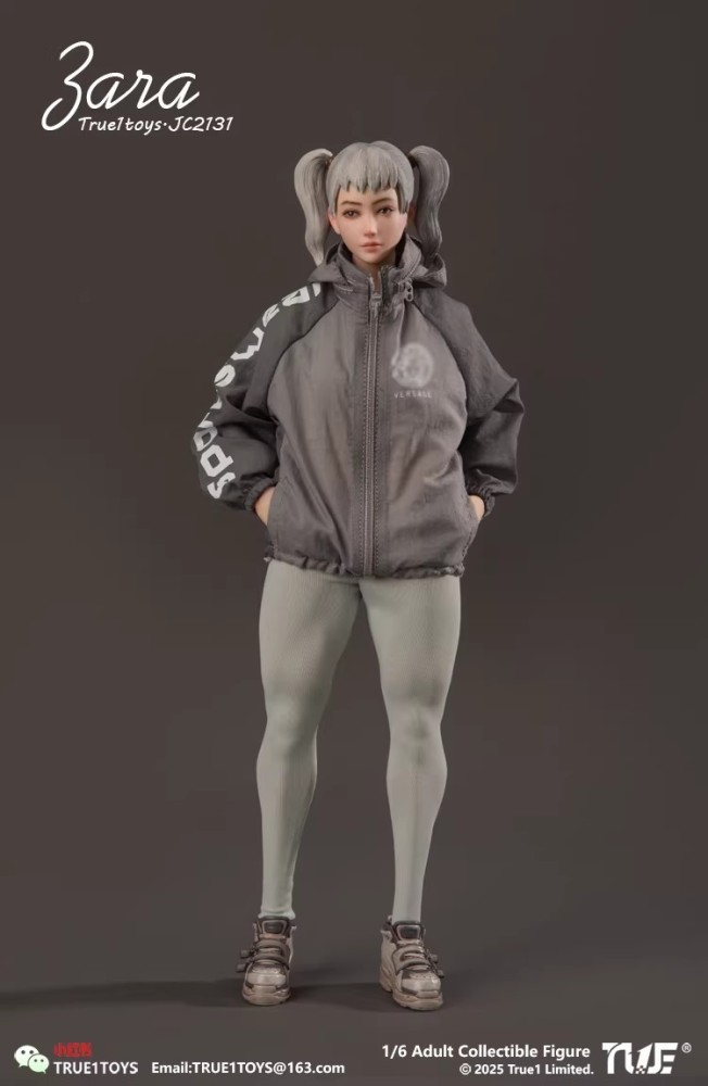 Pre-order True1Toys JC2131 1/6 Sporty Girl Action Figure ZARA Gray Hair Version