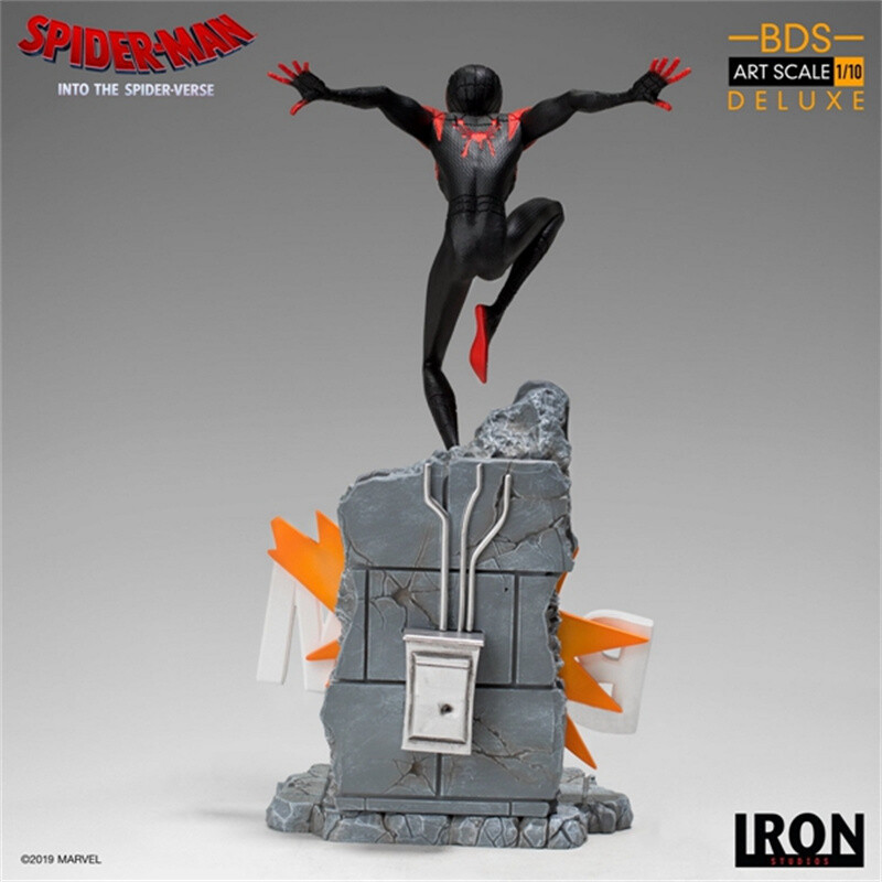 IRON STUDIOS 1/10 Spider-Man Miles Morales Action Figure Into the Spider-Verse ！