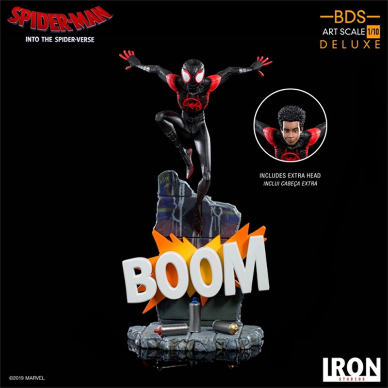 IRON STUDIOS 1/10 Spider-Man Miles Morales Action Figure Into the Spider-Verse ！