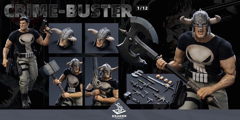KRAKEN Studio 1/12 Punisher Frank 6" Male Action Figure Toy Deluxe Ver In Stock