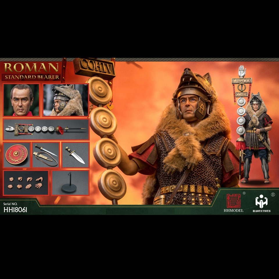In stock  HHMODEL &amp;HAOYUTOYS HH18061 1/6 Imperial Legion-Rome Flag Bearer Figure