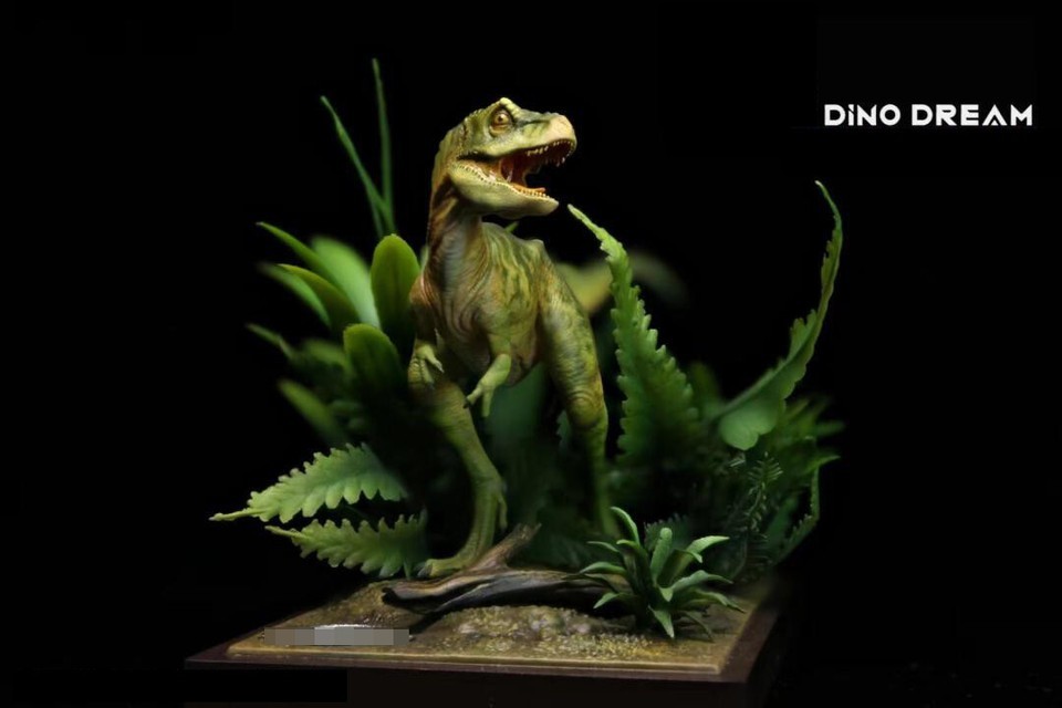 Dino Dream Juvenile Tyrannosaurus Rex in the forest Statue Model Display INSTOCK