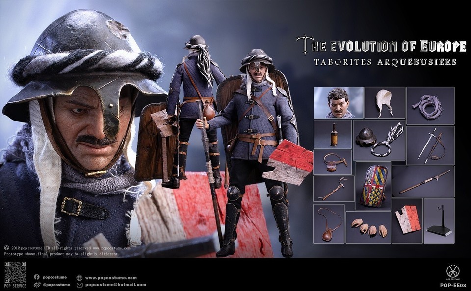 NEW POP COSTUME EE03 Europe Evolution Taborites Arquebusiers 1/6 Figure Toy