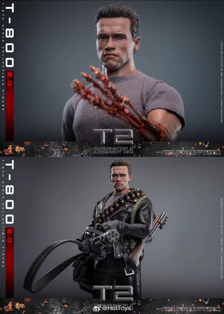 Ready! New Hot Toys MMS795 1/6 Terminator 2 Judgment Day T-800 2.0 Action Figure