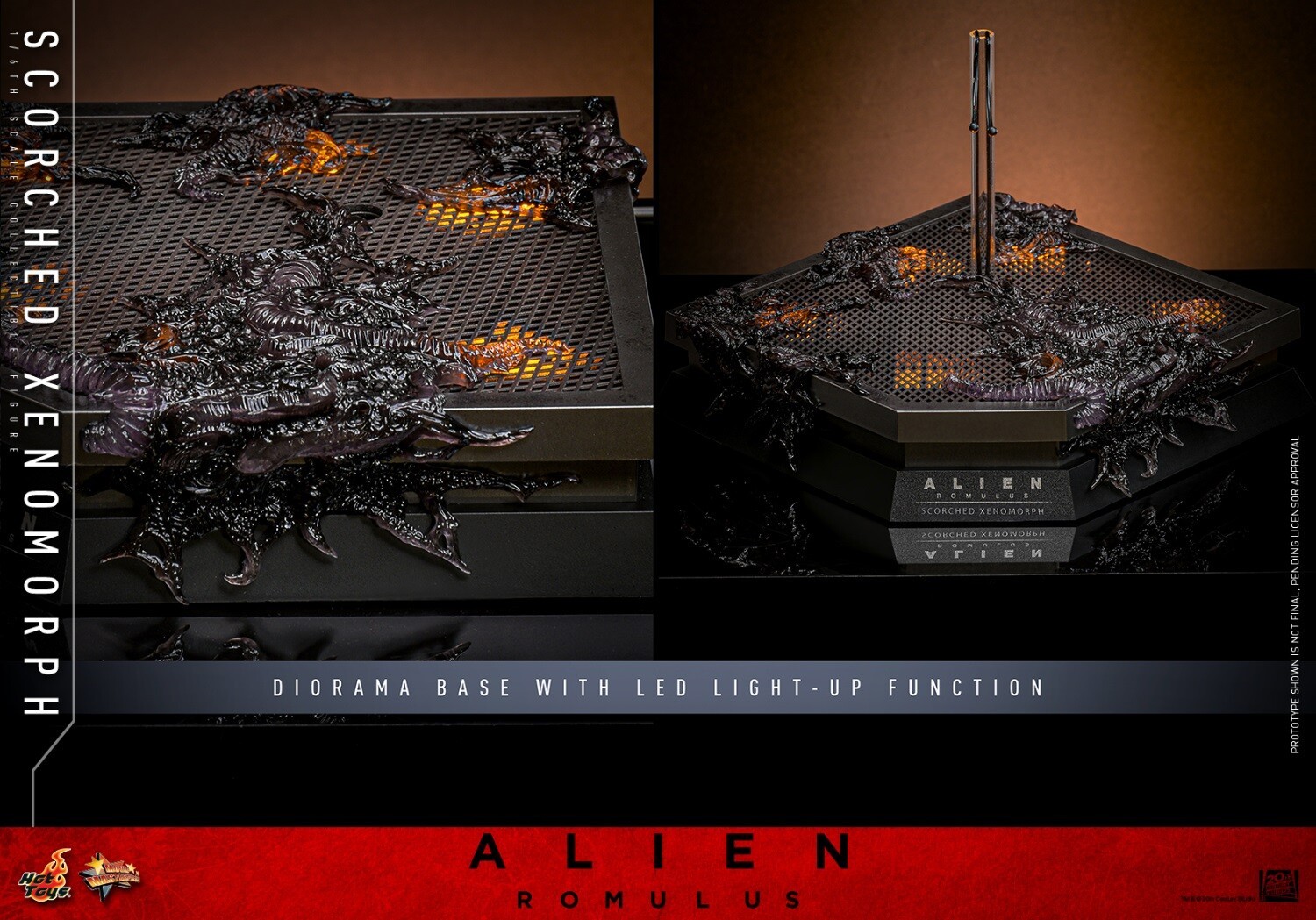 Ready! New Hot Toys MMS784 1/6 Alien: Romulus Scorched Xenomorph Action Figure