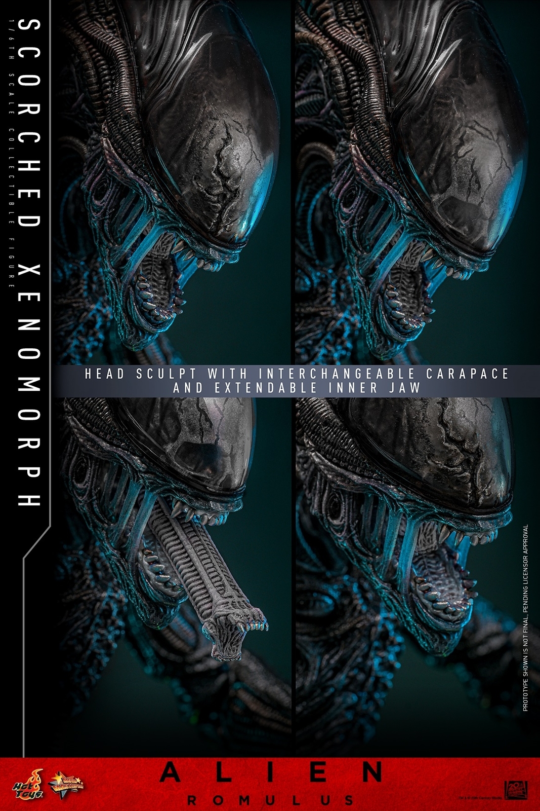 Ready! New Hot Toys MMS784 1/6 Alien: Romulus Scorched Xenomorph Action Figure
