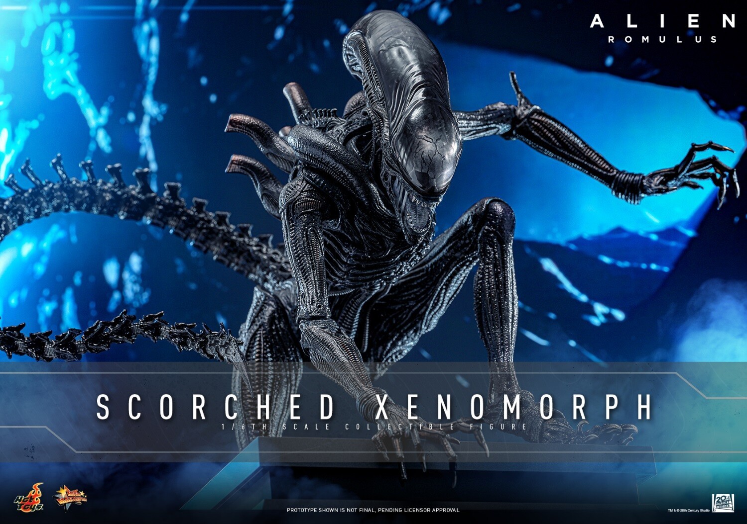Ready! New Hot Toys MMS784 1/6 Alien: Romulus Scorched Xenomorph Action Figure