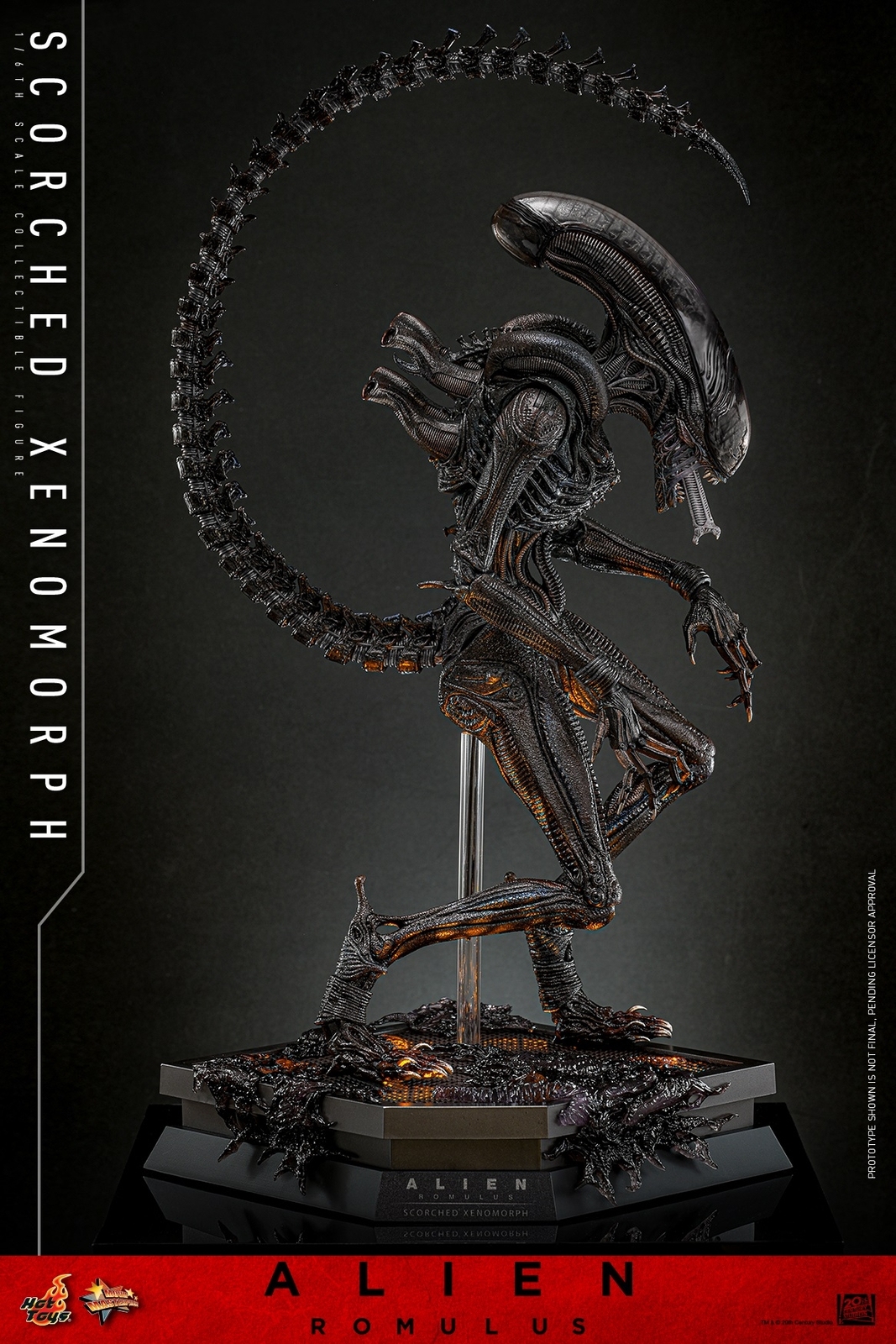Ready! New Hot Toys MMS784 1/6 Alien: Romulus Scorched Xenomorph Action Figure
