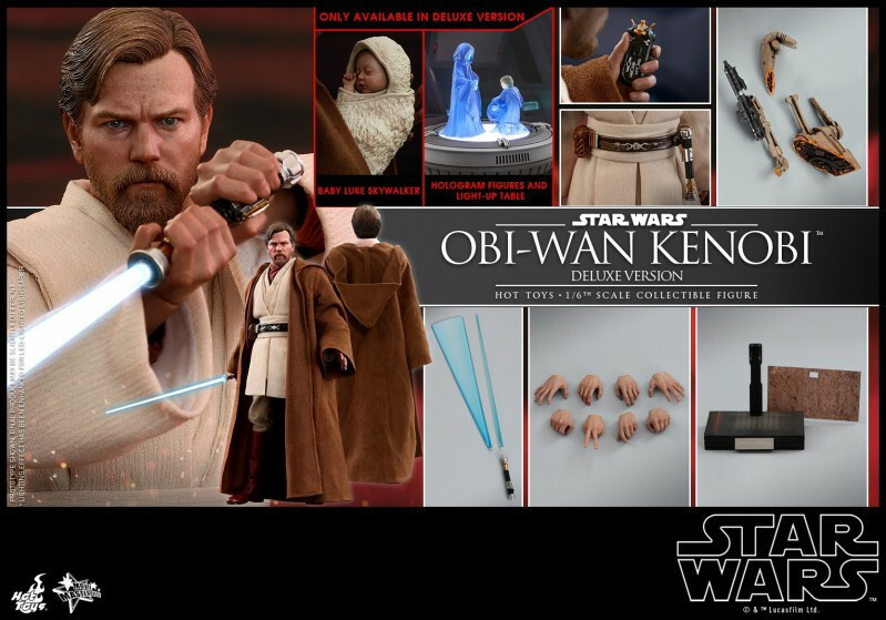 Ready! New Hot Toys MMS478 Star Wars III Obi-Wan Kenobi Deluxe Ver Action Figure