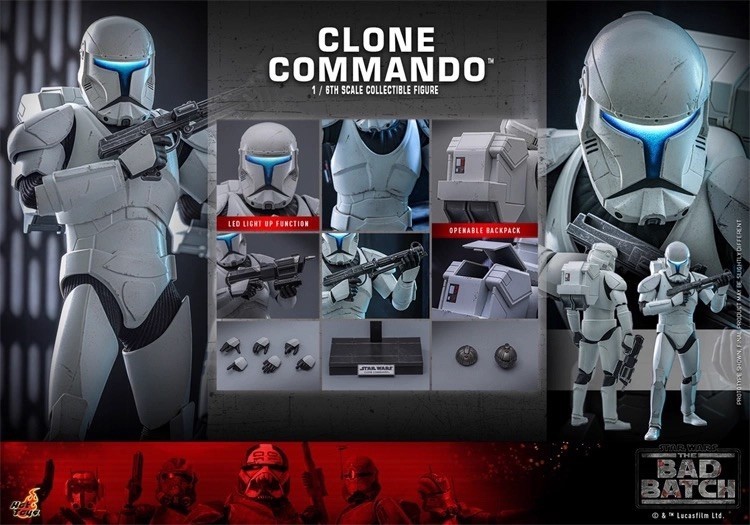 In Stock New Hot Toys TMS131 Star Wars The Bad Batch Clone Commando 1/6 Figure