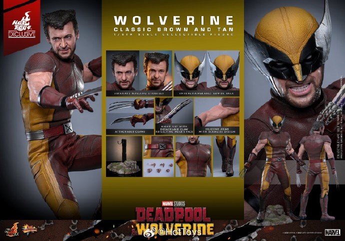 Ready! New Hot Toys MMS831 Deadpool Wolverine Classic Brown and Tan WF Version!