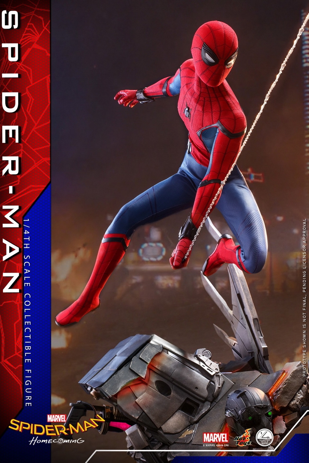 New Hot Toys 1/4 QS015 Spider-Man:Hom<wbr/>ecoming Spider-Man (Deluxe Ver.) In Stock