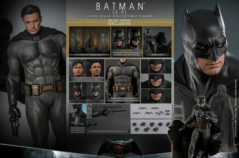 Ready! New Hot Toys MMS732 1/6 Batman v Superman 2.0 Batman Deluxe Version