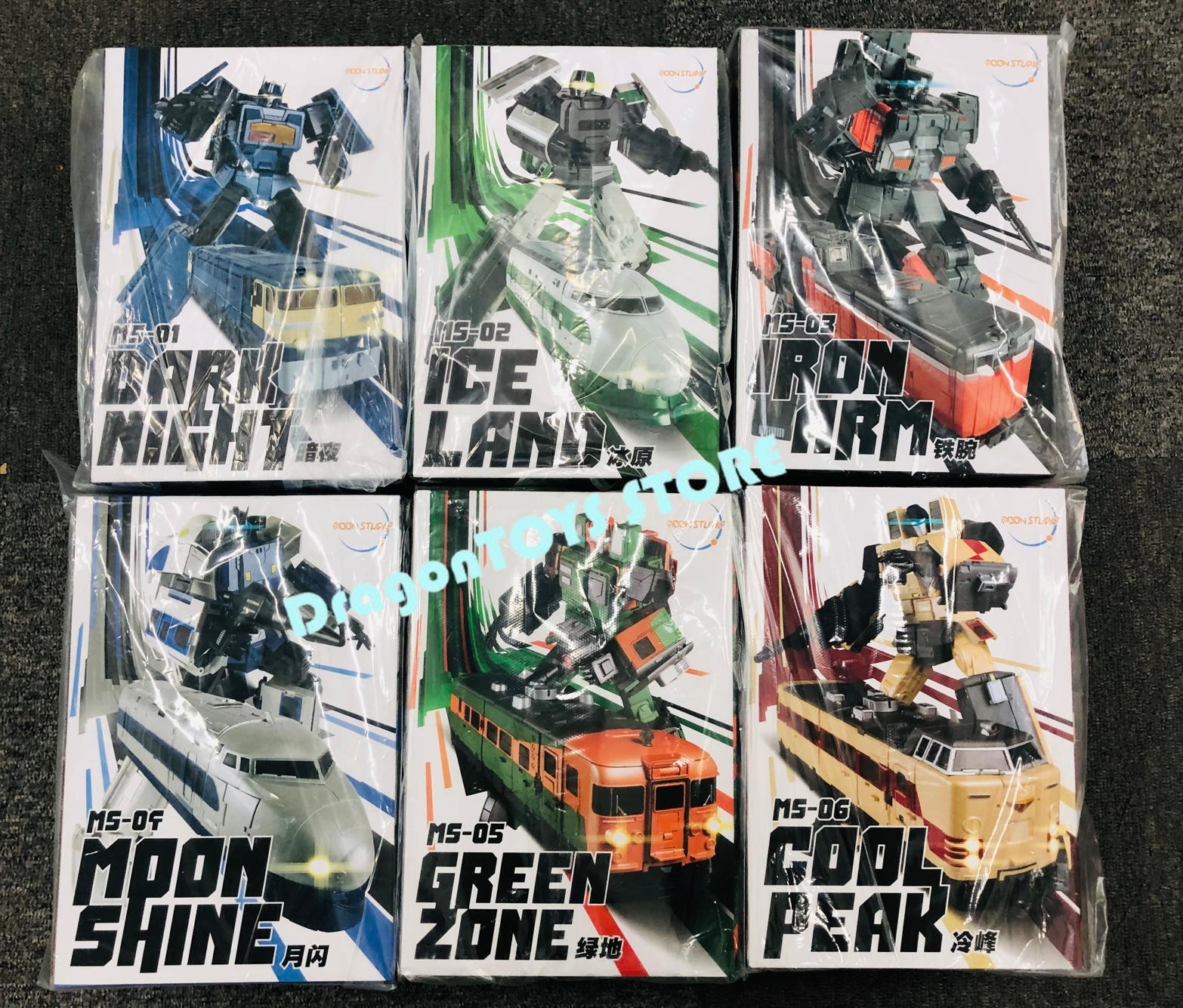 Ready! Moon Studio MS-07 Radiatron Trainbots Combiner Raiden Set of 6 Figures